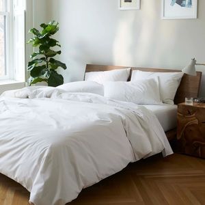 Brooklinen Lux Sateen Duvet Cover White — Queen/Full